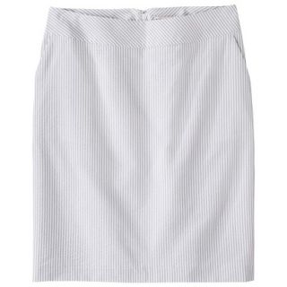 Merona Womens Seersucker Pencil Skirt   Grey/White   4