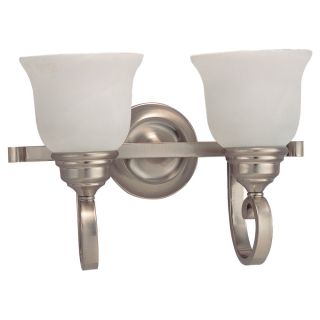 Serenity Brushed Nickel And Alabaster 2 light Wall/ Bath Fixture