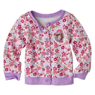 Disney Sofia the First Toddler Girls Floral Buttondown Cardigan   Pink 4T