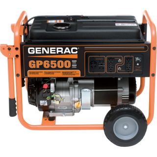 Generac GP6500 Generator   8125 Surge Watts, 6500 Rated Watts, CARB Compliant,