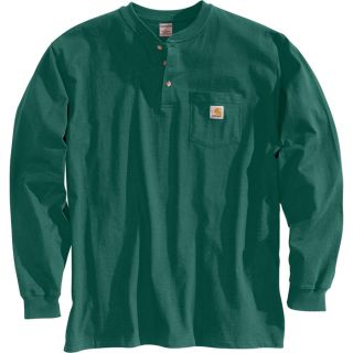 Carhartt Long Sleeve Workwear Henley   Hunter Green, Medium, Regular Style,