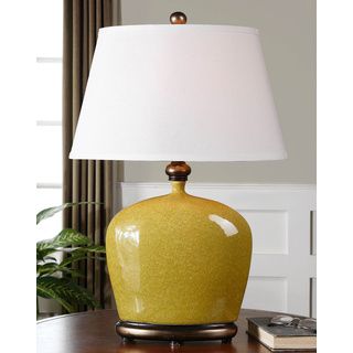 Geraldine Burnt Yellow Resin/ Porcelain Table Lamp