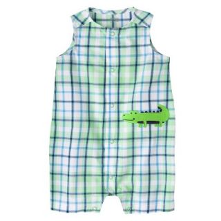 Just One YouMade by Carters Newborn Boys Sleeveless Romper   Green/White NB