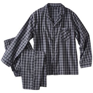 Hanes Premium Mens Woven Pajama Set   Black Plaid XL