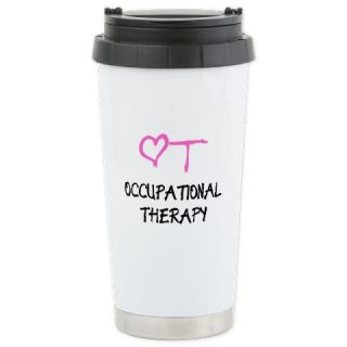  OT Pink Heart Ceramic Travel Mug