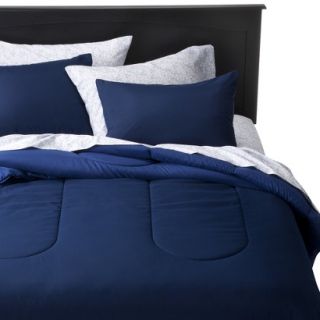 Room Essentials Reversible Solid Comforter   Blue (Twin)