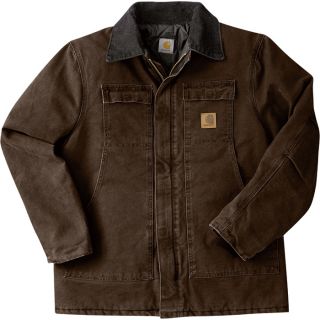 Carhartt Sandstone Traditional Quilt Lined Coat   Dark Brown, XL Tall, Model C26