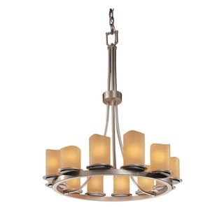 Candlearia 12 light Tall Brushed Nickel Chandelier