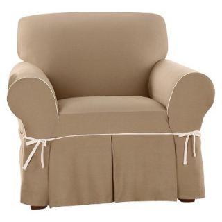 Sure Fit Corded Canvas Chair Slipcover   Cocoa
