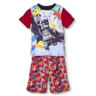 The Lego Movie Boys Batman 2 Piece Short Sleeve Pajama Set   XS RED