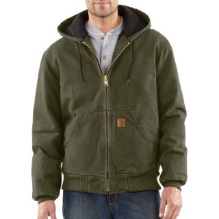 Carhartt Sandstone Active Jacket   Quilted Flannel Lined, Army Green, Large,