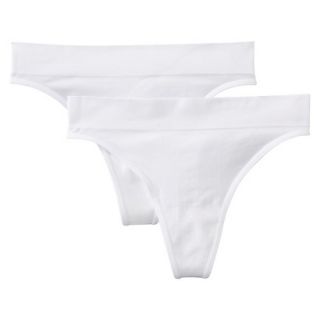Gilligan & OMalley Womens 2 Pack Seamless Thong   True White L