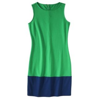 Merona Womens Ponte Color Block Hem Dress   Green/Blue   XXL