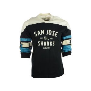 San Jose Sharks NHL CCM Long Sleeve Applique Crew