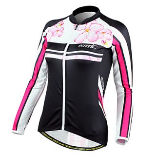 SANTIC Womens 100% Polyester Long Sleeve Floral Pattern Cycling Jacket