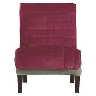 Sure Fit Furniture Friend Quilted Velvet Armless Chair Slipcover   Burgundy