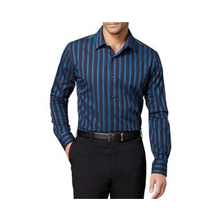 Van Heusen Night Stripes Button Down Shirt, Teal Stripe, Mens