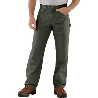 Carhartt Loose Fit Canvas Carpenter Jean   Dark Moss, 40 Inch Waist x 30 Inch