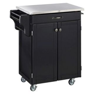 Kitchen Cart Home Styles Kitchen Cart with Stainless Steel Top   Black