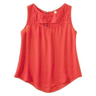 Xhilaration Juniors Sleeveless Quilted Top   Hyper Coral S(3 5)