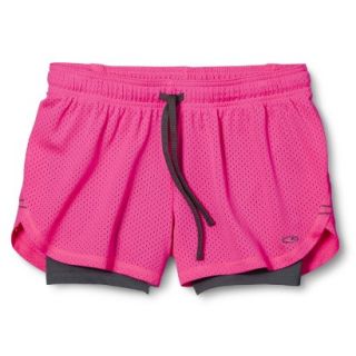 C9 by Champion Womens Mesh Short with Compression   Pink XL