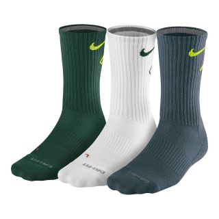 Nike 3 pk. Dri FIT Crew Socks, Green, Mens