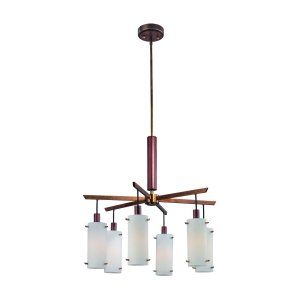 Troy Lighting TRY F2345AGB Aged Brass with Worn Silver Lake 6 Light Chandelier