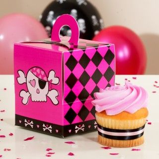 Pink Skull Cupcake Boxes