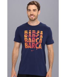 Nike FC Barcelona Type Tee Mens Short Sleeve Pullover (Blue)