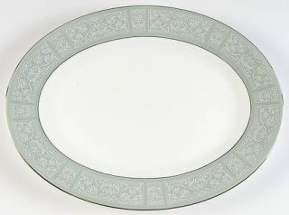 Wedgwood Kenilworth 15 Oval Serving Platter, Fine China Dinnerware   White Flor