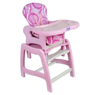 Pink High Chair with Play Table Conversion