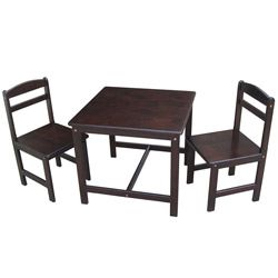 Juvenile Java Table With Two Chairs Set