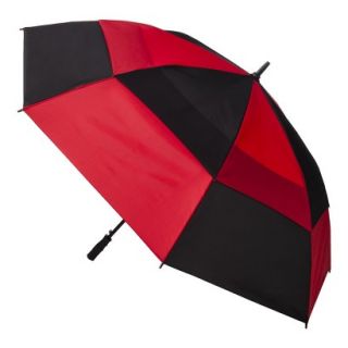 totes Double Canopy Golf Stick Umbrella   Black/Red