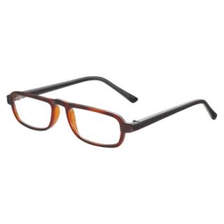 ICU Plastic Tortoise Rectangle With Black Temple Reading Glasses With Case   +1.