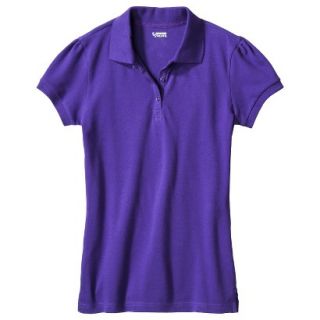 French Toast Girls School Uniform Short Sleeve Fitted Polo   Purple L