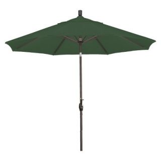 9 Aluminum Collar Tilt Crank Patio Umbrella   Forest Green Sunbrella