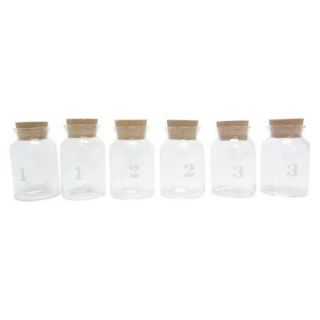 Threshold Glass Spice Jars with Cork and Lid Set of 6 (Medium)