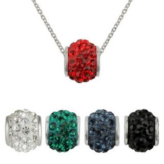 Silver Plated Interchangeable Crystal Fireball Pendant Set of 5   Multicolor