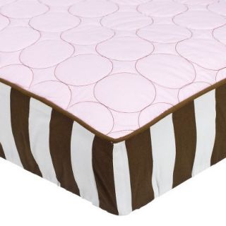 Quilted Changing Pad Cover   Pink/Chocolate