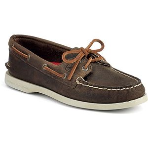 Sperry Top Sider Womens Authentic Original 2 Eye Brown Distressed Shoes, Size 8 M   9265562