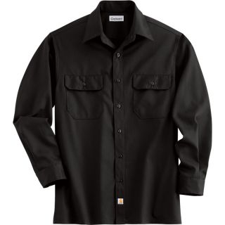 Carhartt Long Sleeve Twill Work Shirt   Black, Medium Tall, Model S224