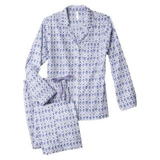 Gilligan & OMalley Womens Long Sleeve Woven PJ Set   Blue XL