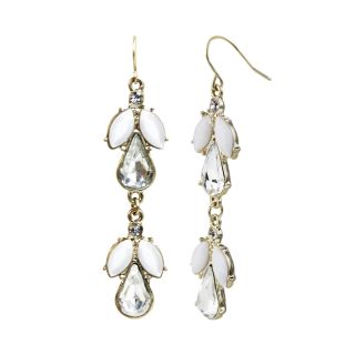MIXIT Mixit Crystal and White Bead Linear Earrings