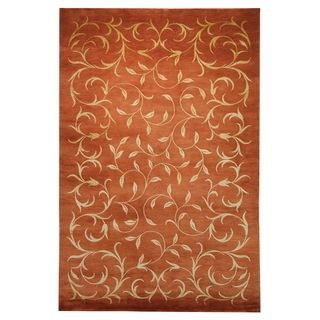 Safavieh Hand knotted Tibetan Rust/ Gold Wool/ Silk Rug (10 X 14)