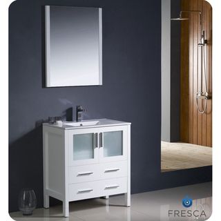 Fresca Torino 30 inch White Modern Bathroom Vanity With Undermount Sink