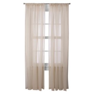 Room Essentials Voile Window Sheer Pair   Tan (60x84)