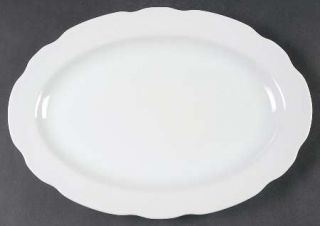 Couture Alabaster 14 Oval Serving Platter, Fine China Dinnerware   All White, S