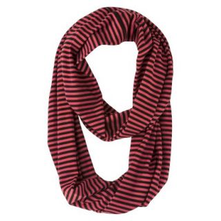 Striped Jersey Knit Infinity Scarf   Coral