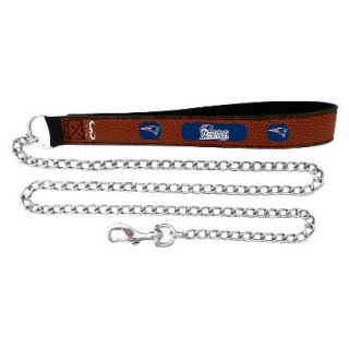 New England Patriots Football Leather 2.5mm Chain Leash   M