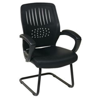 OSP Designs Screen Back Contour Shell Sled Base Visitor Chair with Mesh Seat 